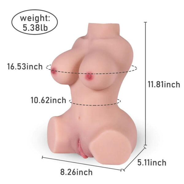 Bridget 5,38 lbs / 2,44 kg kleiner Sexpuppen-Torso mit Vagina und Anus - Imagen 3