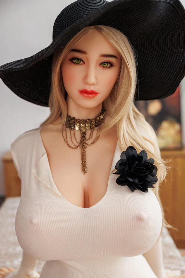 HR DOLL Camryn 170 cm TPE Körper Silikonkopf große Titten Sexpuppe M Cup deutsche blonde Liebespuppe - Imagen 3